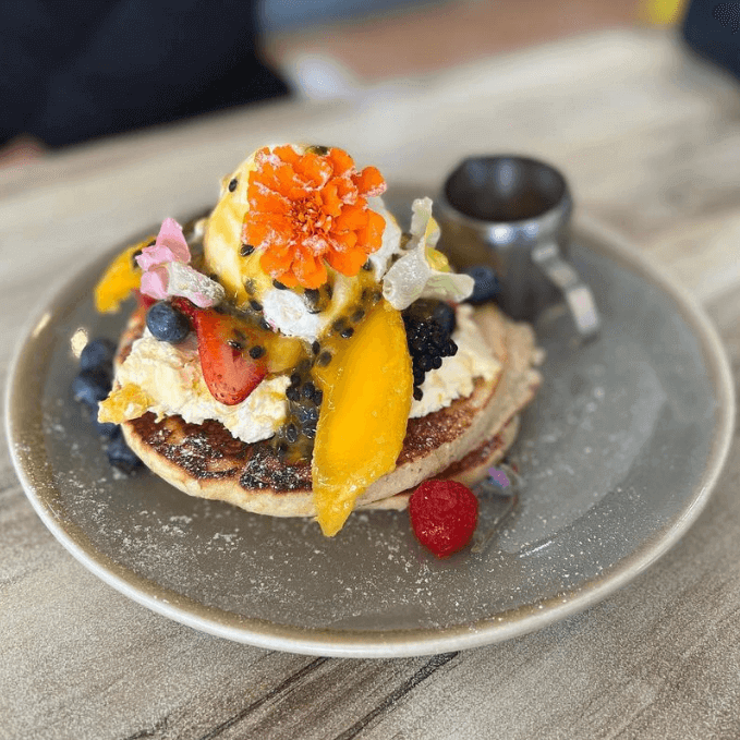 pancakes with orange flowers