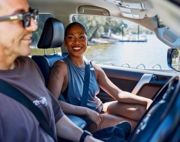 friends road tripping on the central coast