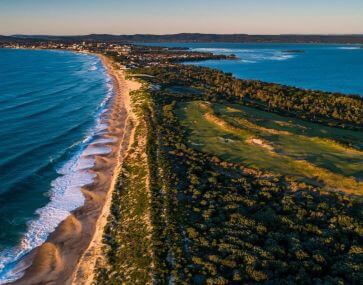 aerial of magenta shores