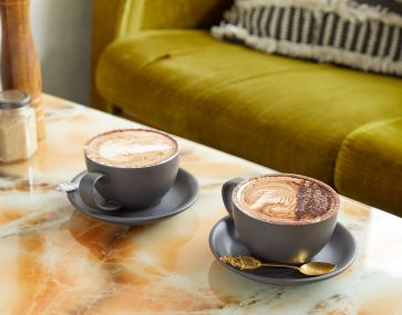 coffee served on table at local cafe