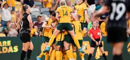 The Matildas take on the Football Ferns at polytech Stadium in Gosford.