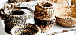 woven baskets made from natural fibres