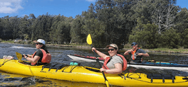 kayak on Hawkesbury river with Heritage Venture Tours