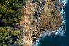 bouddi national park from above with sea, rock platform and bush