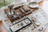 intricate pearl and oyster table display