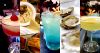 Banner made of five images, Marionetto cocktail, Stack Train cheese plate, Waterview cocktail, natural oysters, Grannys Gimlet cocktail